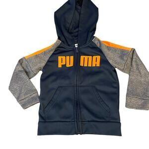 Puma Kids 2T Navy and Orange zip up hoodie Like new Active kids